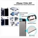Pantalla iPhone 7 FULL SET NEGRA (con componentes) (incluye Botón Home + Altavoz + Cámara frontal)  (LCD + táctil) 