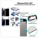 Pantalla iPhone 8 FULL SET BLANCA con componentes (incluye Botón Home + Altavoz + Cámara frontal)  (LCD + táctil) 