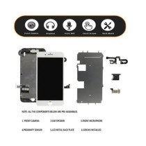 Pantalla iPhone 8 PLUS FULL SET NEGRA con componentes (incluye Botón Home + Altavoz + Cámara frontal)  (LCD + táctil) 